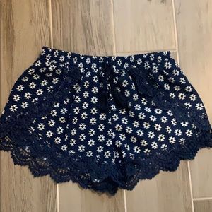 Blue print shorts